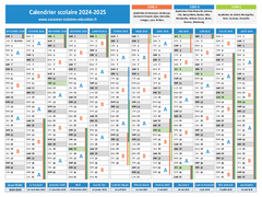 calendrier scolaire 2024-2025, semaines A et B
