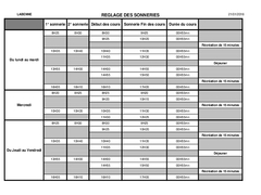 Horaires